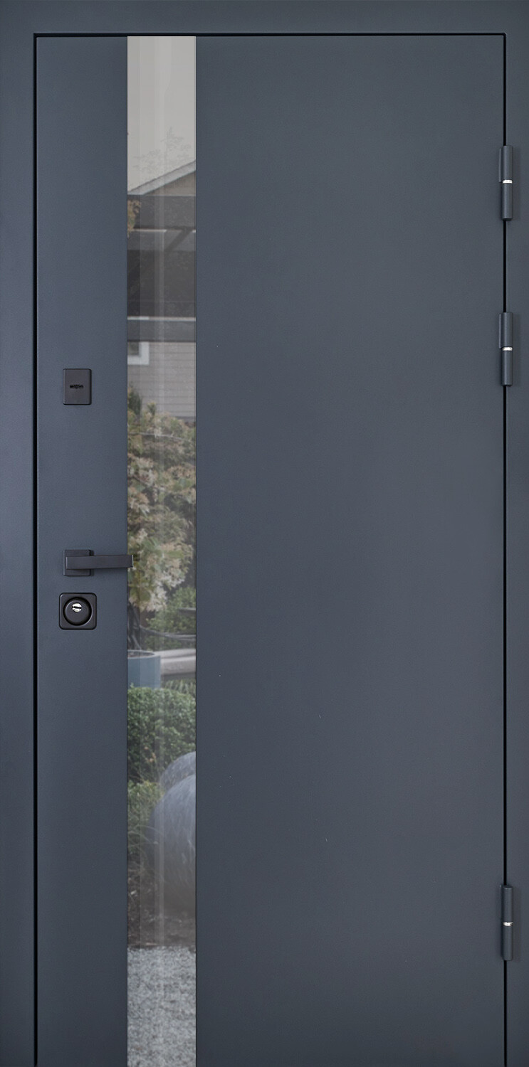 Вхідні металеві двері зі склом та терморозривом модель Solid комплектація Defender ABWEHR (506)