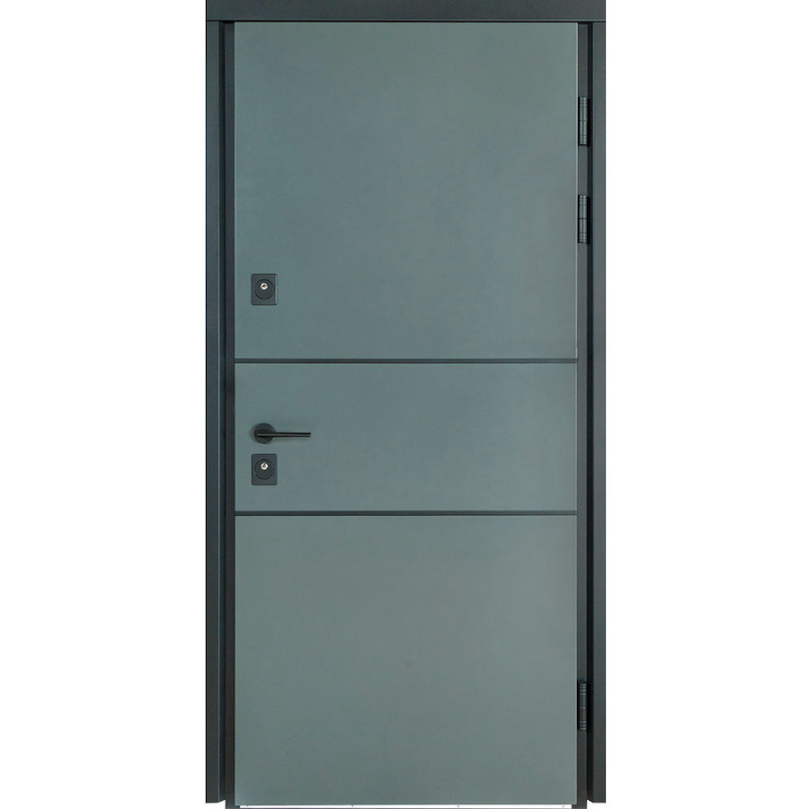 Вхідні двері Булат COTTAGE мод.703 / 237 Metalic Grey / Вулична Білий Атласний 06S-1