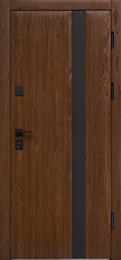 Вхідні двері Форт Нокс - Форт Нокс ”Крафт-Термо” дуб золотий (метал) зі склом / біле дерево (метал)