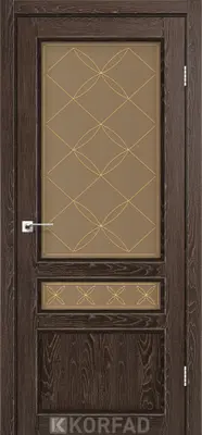 Міжкімнатні двері KORFAD полотно CLASSICO CL-05, 800 х 2000, Дуб марсала (скло бронза), М 2