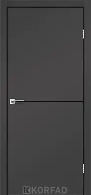 Міжкімнатні двері KORFAD Каркасно-щитові двері DECO LOFT PLATO DLP-01, 800 х 2000, Super PET антрацит, Чорна, S/P